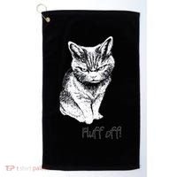 Fluff Off Cat Funny Cat Kitten Golf Towel thumb 0