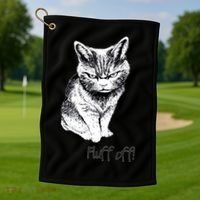 Fluff Off Cat Funny Cat Kitten Golf Towel thumb 1