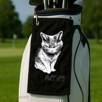 Fluff Off Cat Funny Cat Kitten Golf Towel thumb 2