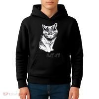 Fluff Off Cat Funny Cat Kitten Kids Hoodie thumb 4