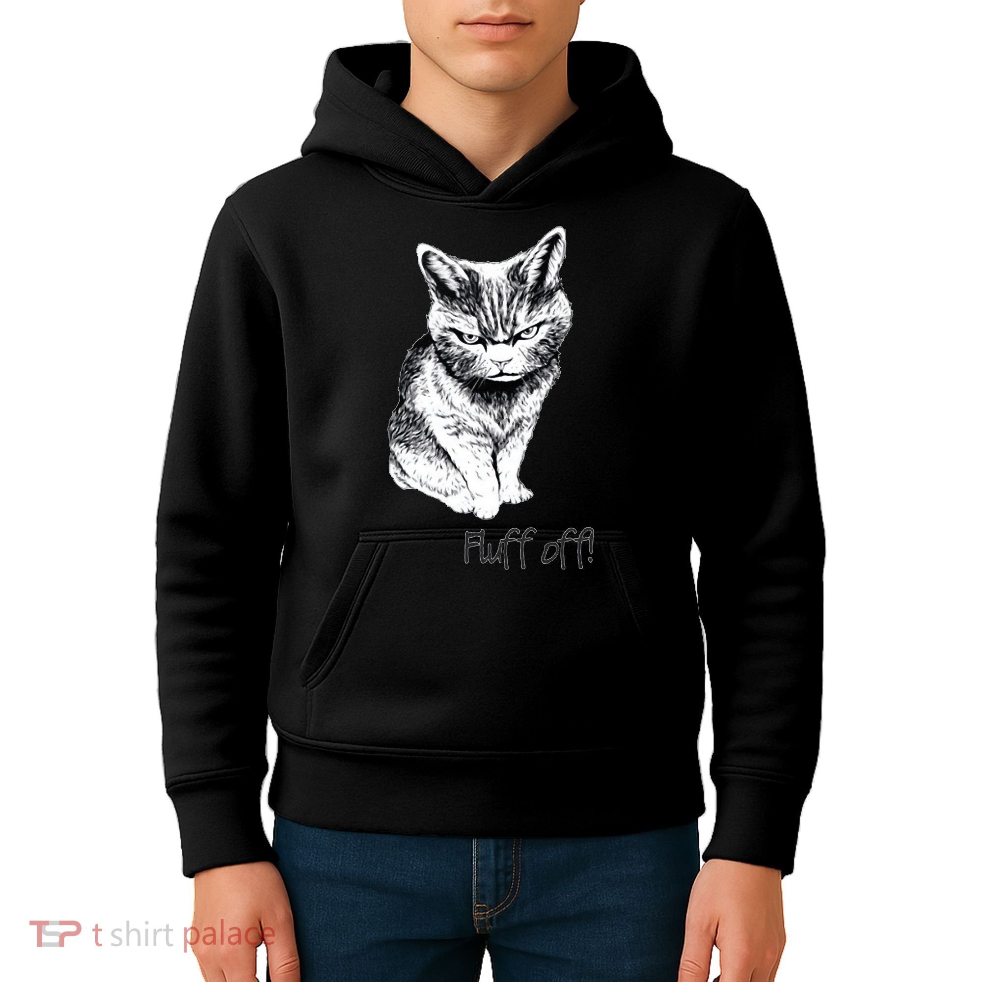 Fluff Off Cat Funny Cat Kitten Kids Hoodie