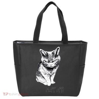 Fluff Off Cat Funny Cat Kitten Tote Bag