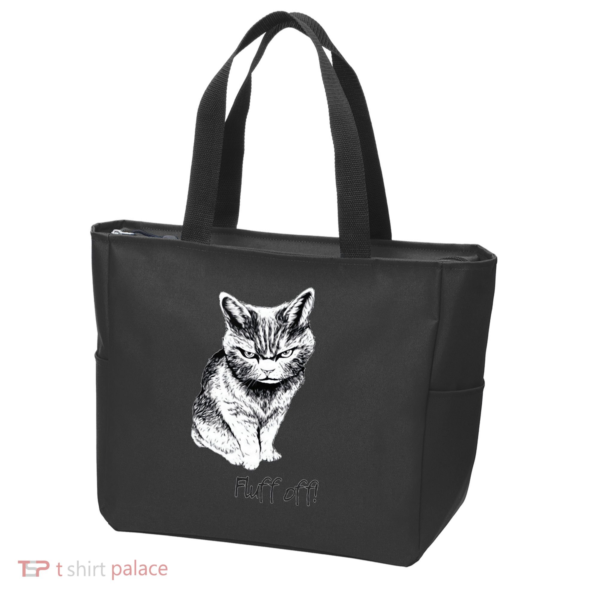 Fluff Off Cat Funny Cat Kitten Tote Bag