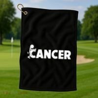 Fuck Off Cancer Funny Golf Towel thumb 1