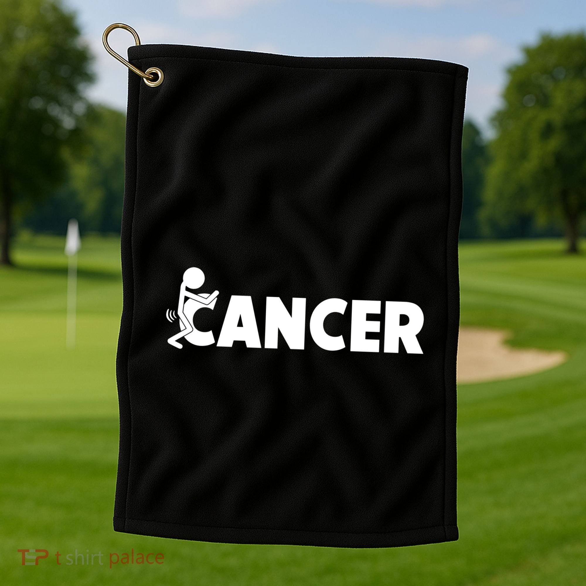 Fuck Off Cancer Funny Golf Towel