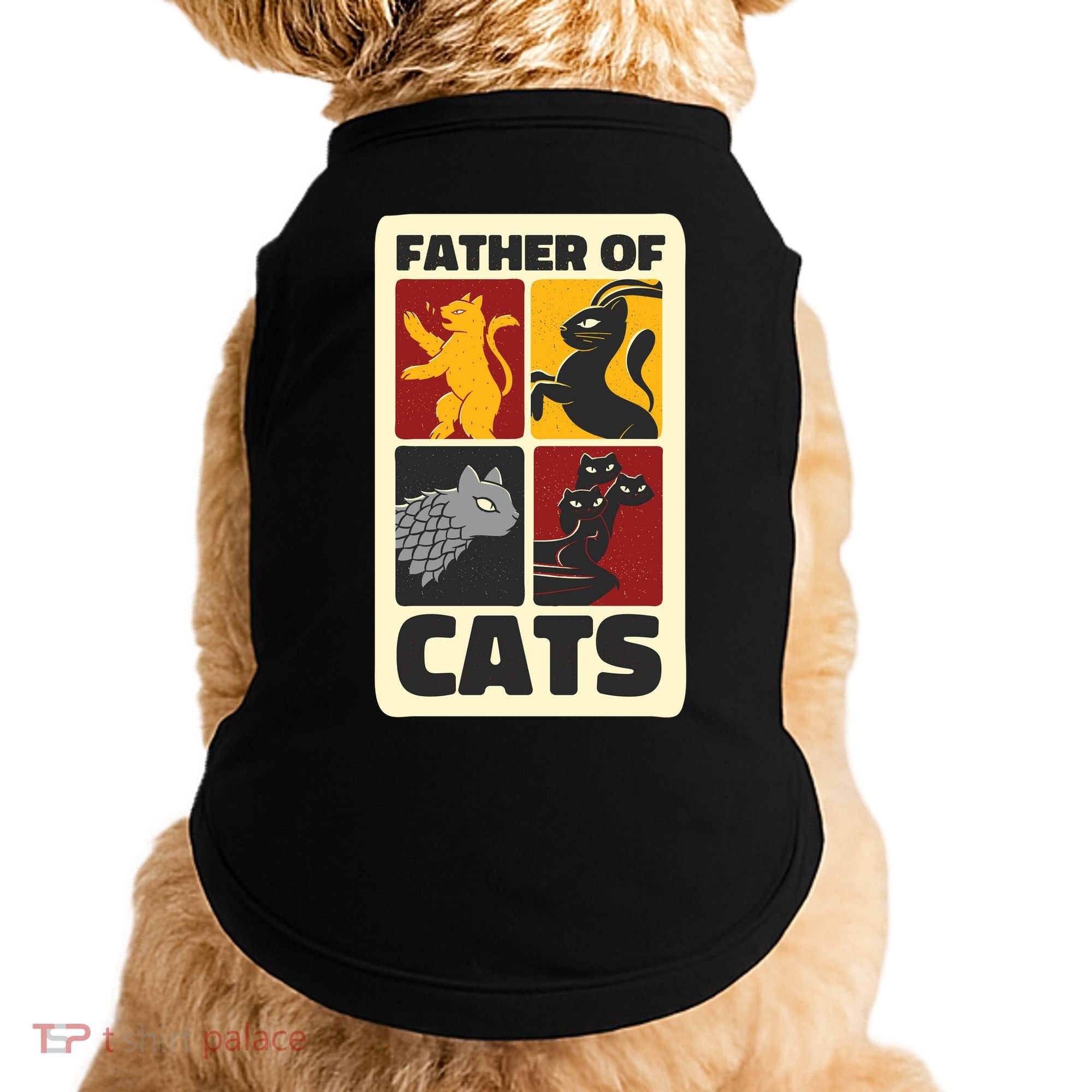 Father Of Cats Funny Doggie Tank