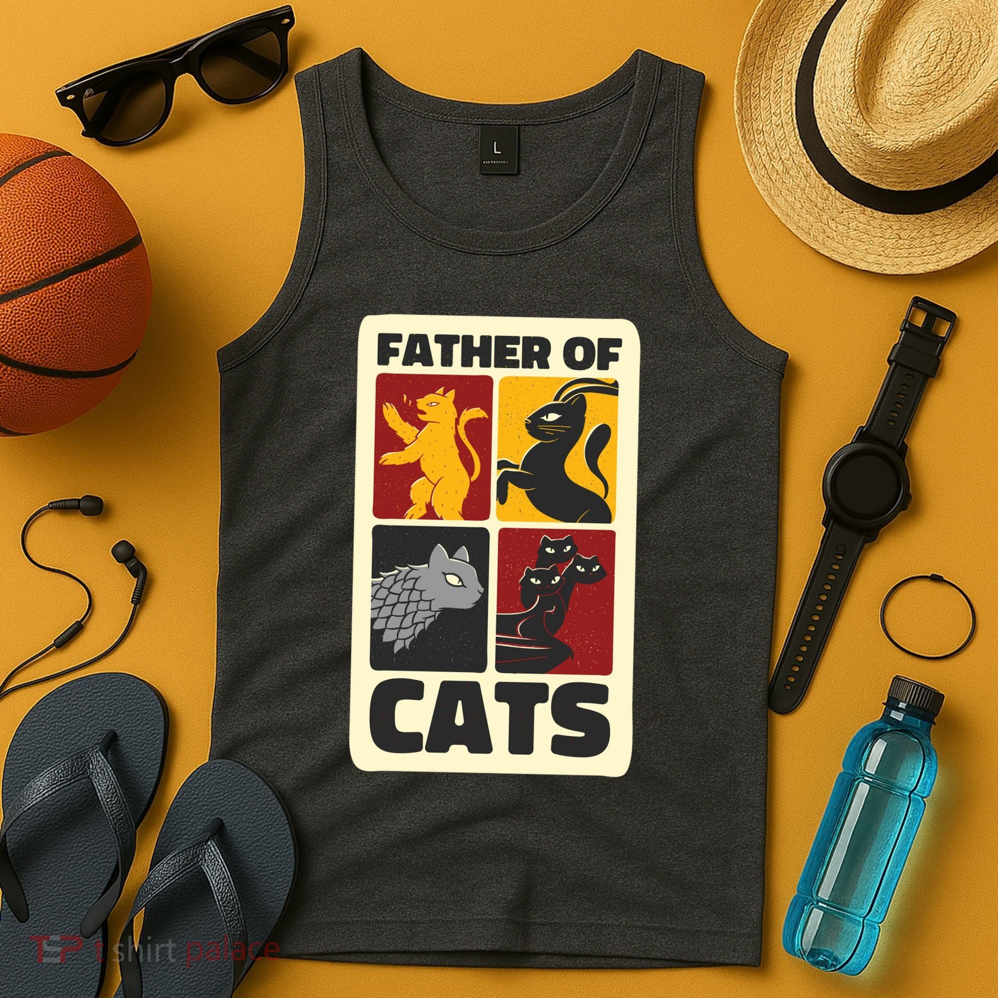 Father Of Cats Funny Tank Top