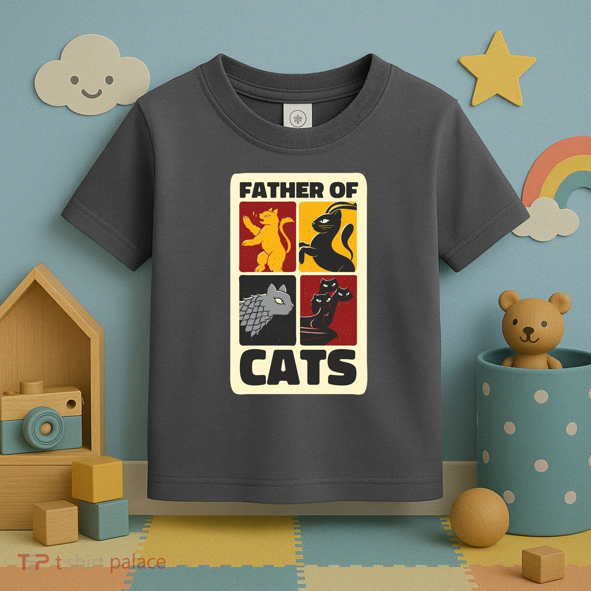Father Of Cats Funny Toddler T-Shirt