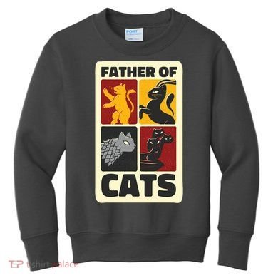 Father Of Cats Funny Kids Sweatshirt