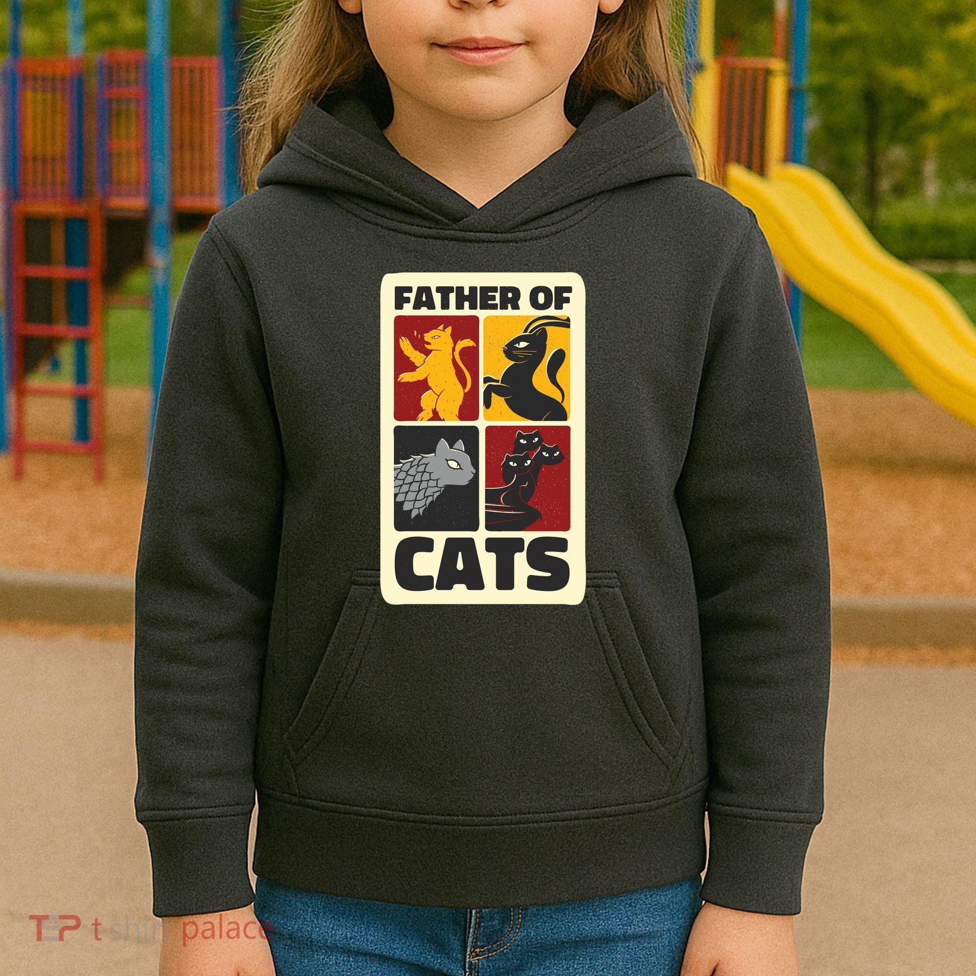 Father Of Cats Funny Kids Hoodie