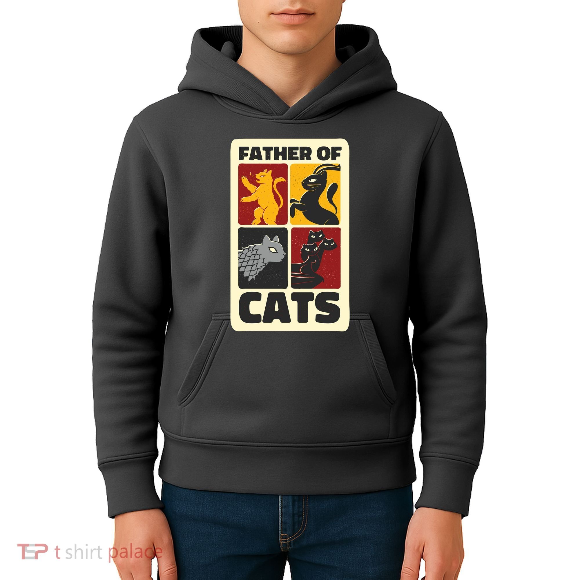 Father Of Cats Funny Kids Hoodie