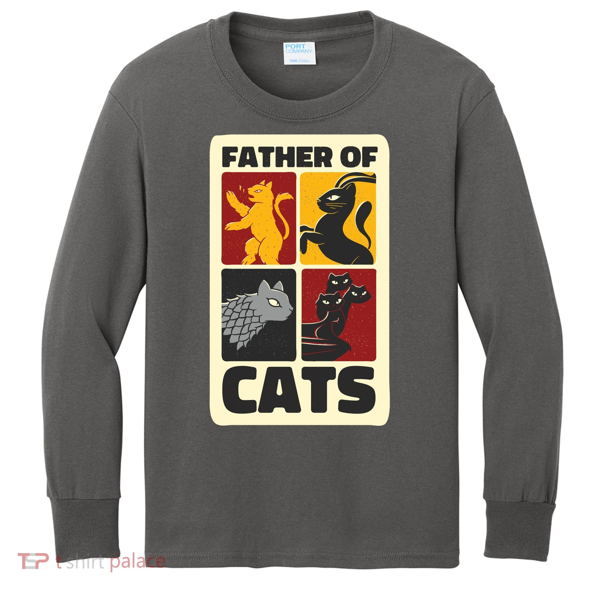 Father Of Cats Funny Kids Long Sleeve Shirt