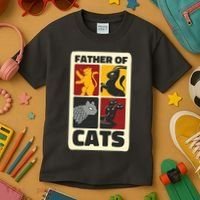 Father Of Cats Funny Kids T-Shirt thumb 3