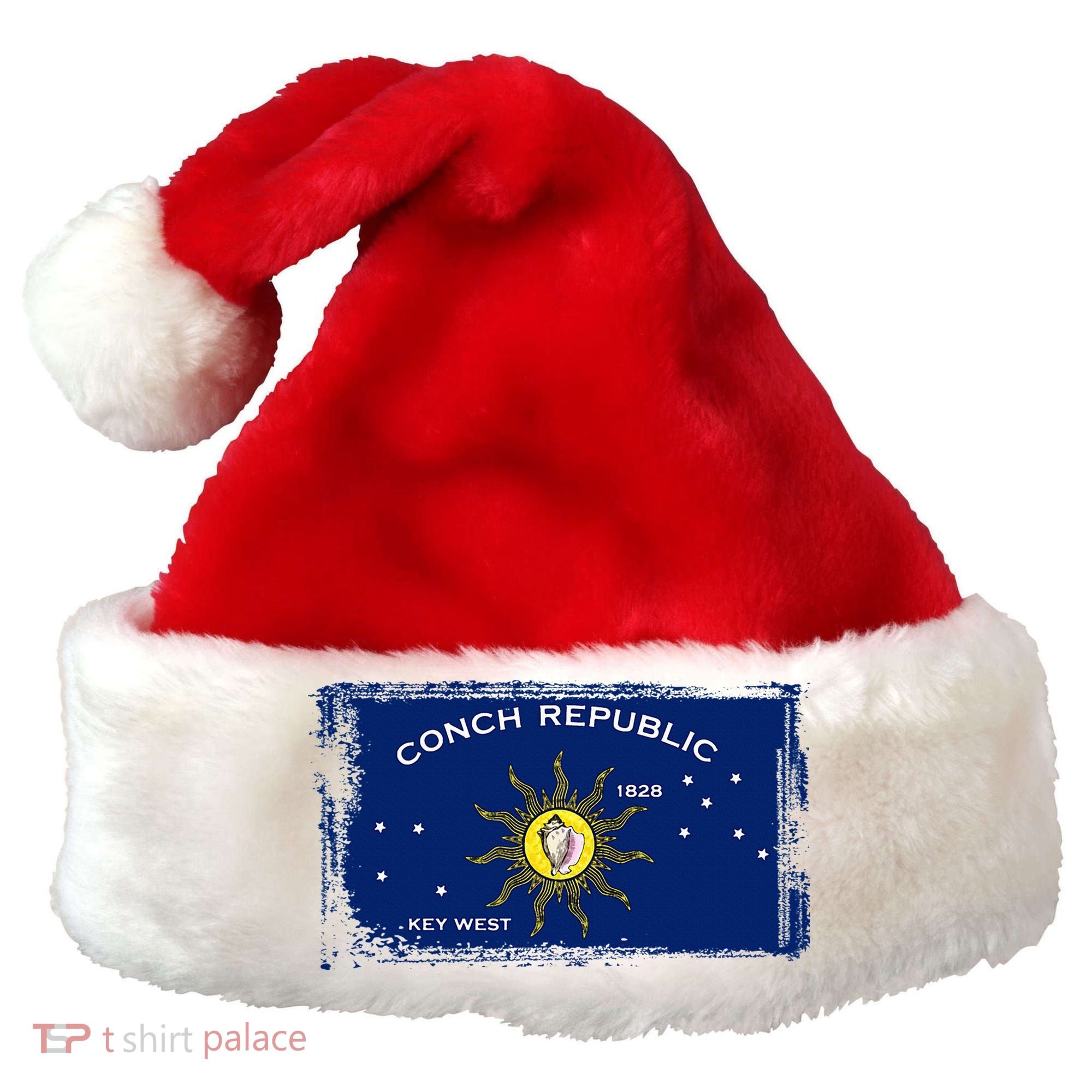 Flag Of Conch Republic Funny Key West Florida Santa Hat