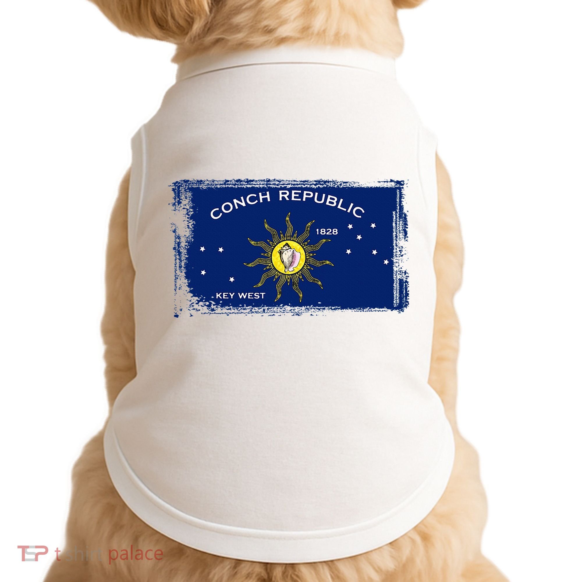 Flag Of Conch Republic Funny Key West Florida Doggie Tank