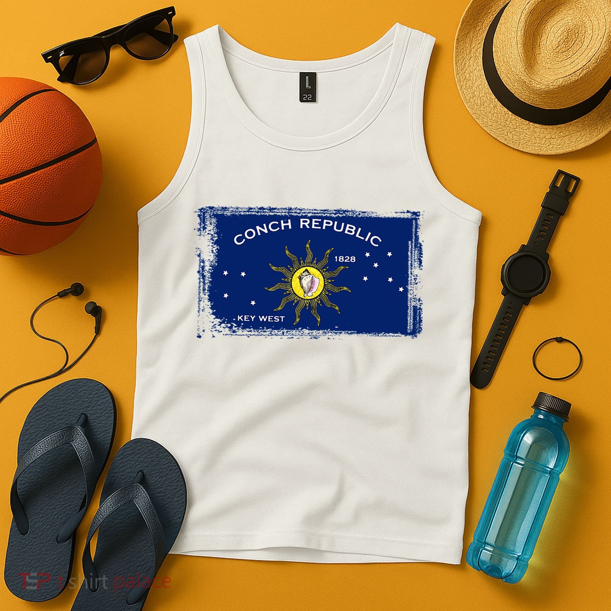 Flag Of Conch Republic Funny Key West Florida Tank Top