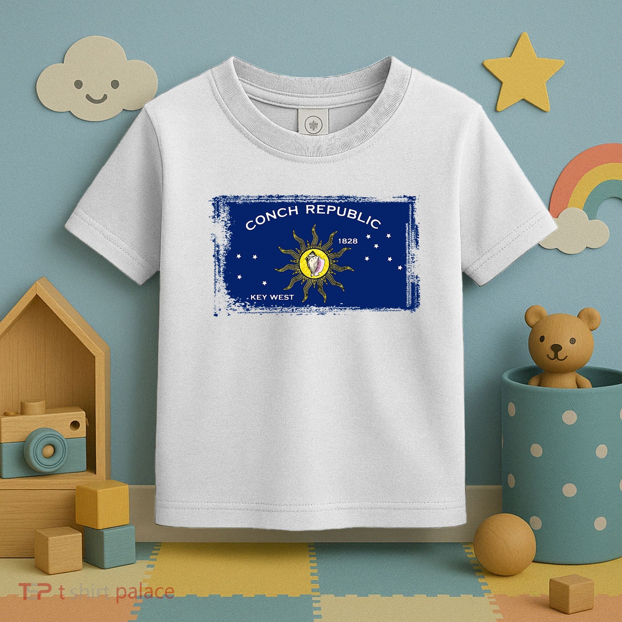 Flag Of Conch Republic Funny Key West Florida Toddler T-Shirt