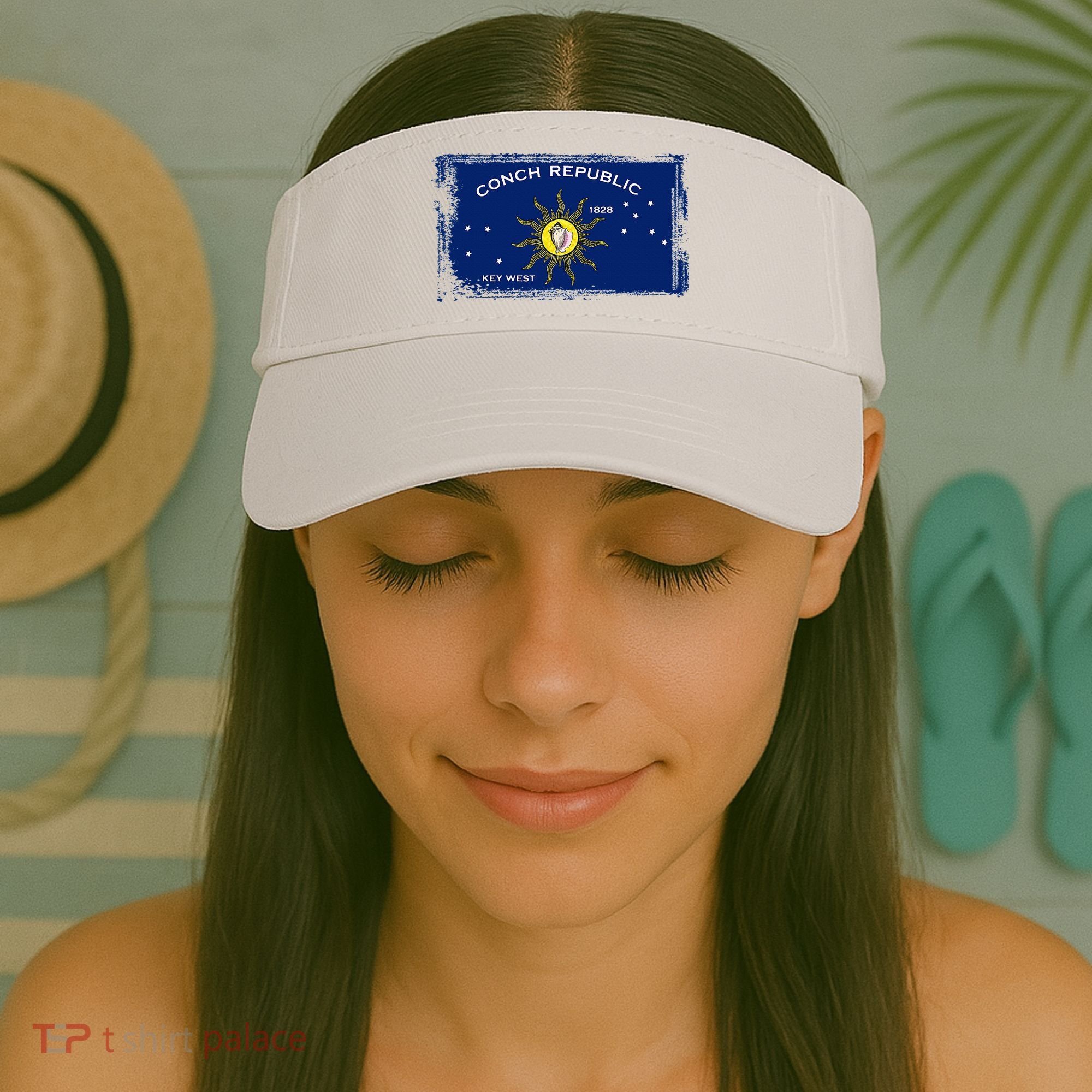 Flag Of Conch Republic Funny Key West Florida Visor