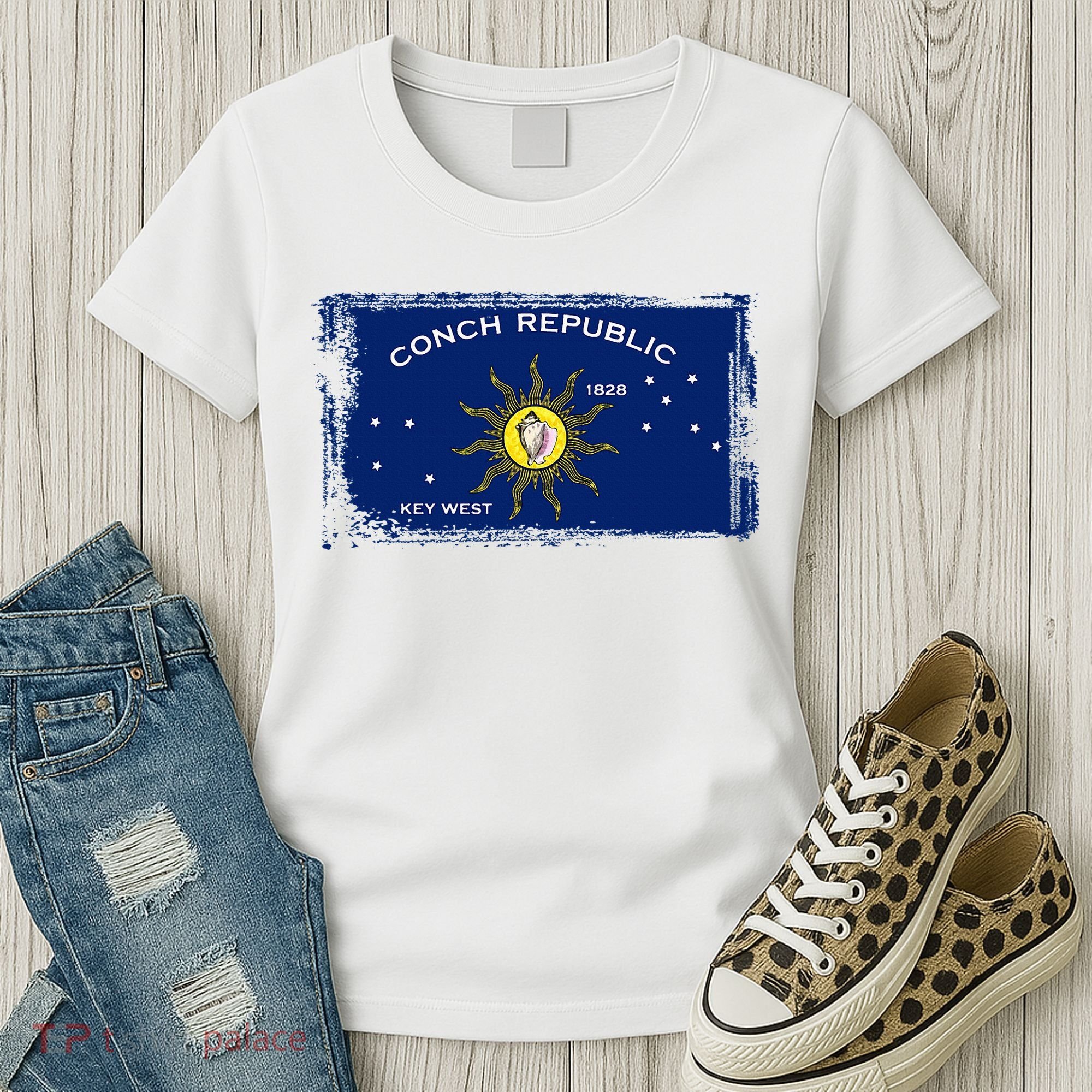 Flag Of Conch Republic Funny Key West Florida Women's T-Shirt