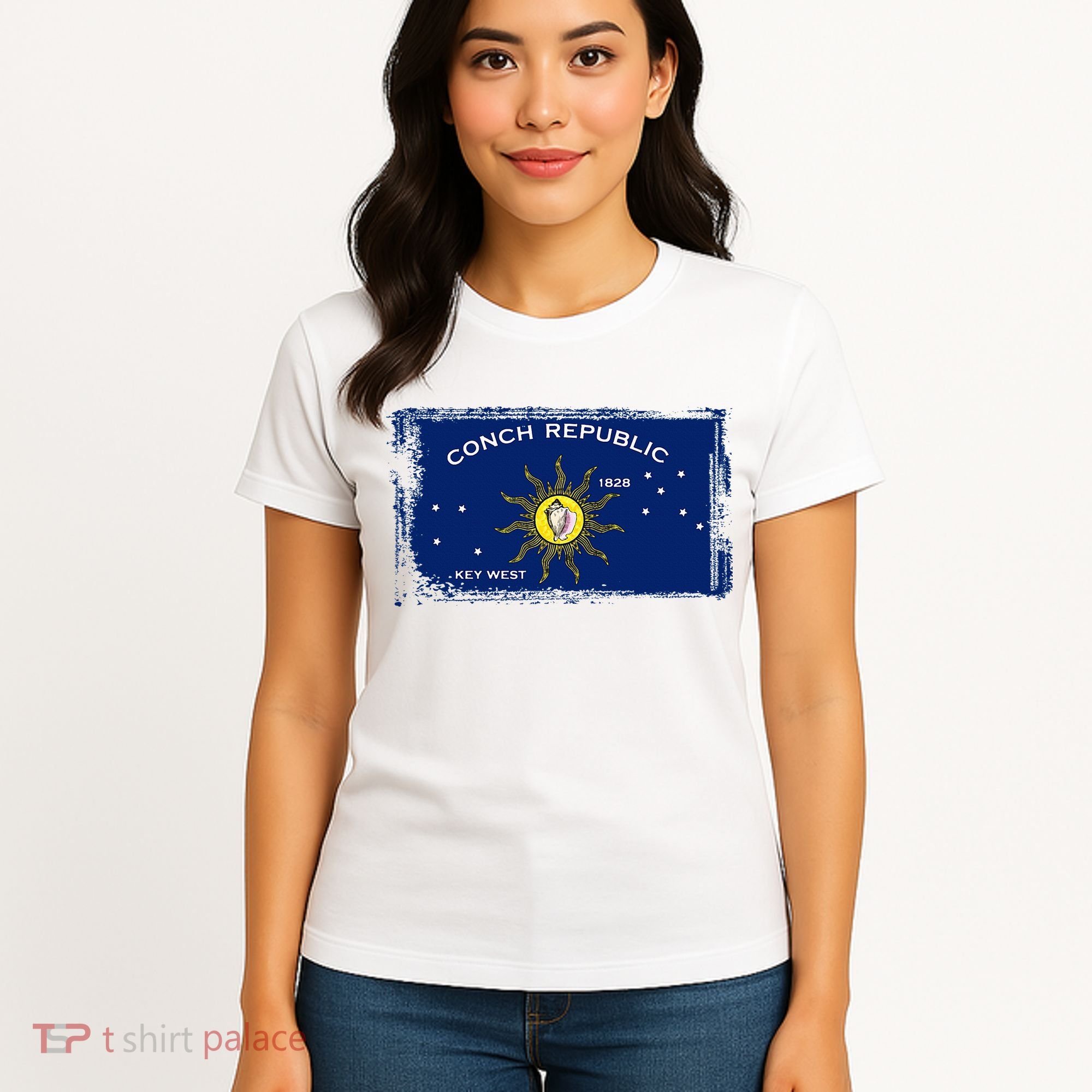 Flag Of Conch Republic Funny Key West Florida Women's T-Shirt