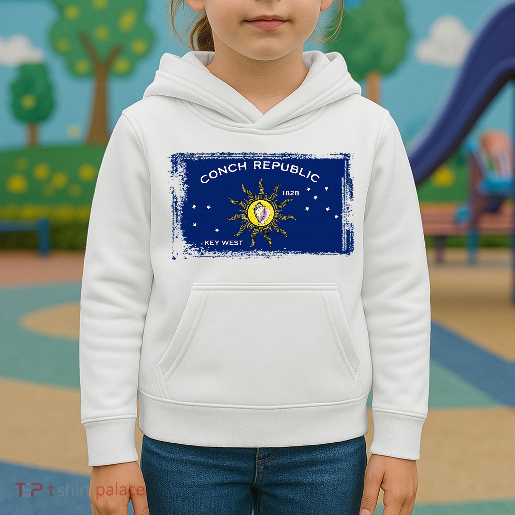 Flag Of Conch Republic Funny Key West Florida Kids Hoodie