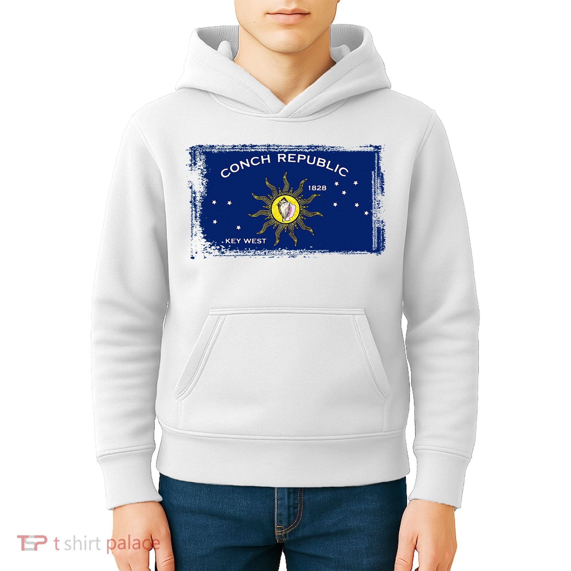 Flag Of Conch Republic Funny Key West Florida Kids Hoodie