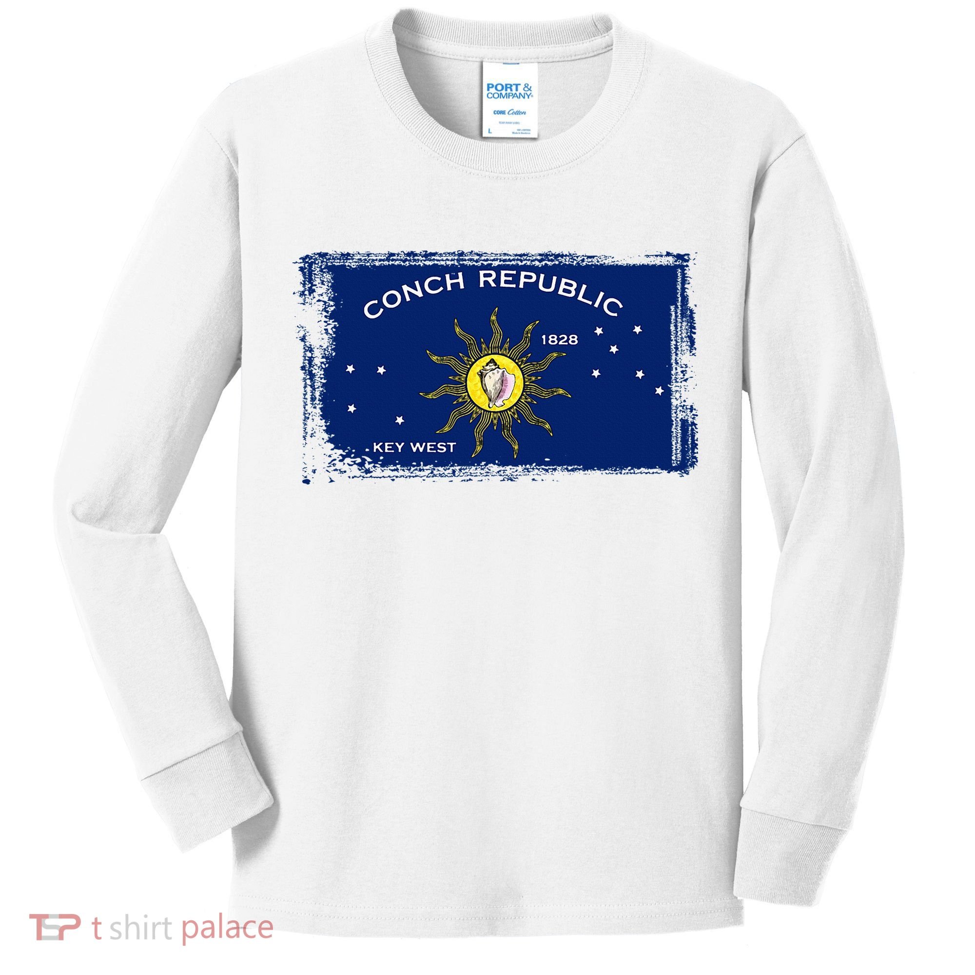 Flag Of Conch Republic Funny Key West Florida Kids Long Sleeve Shirt
