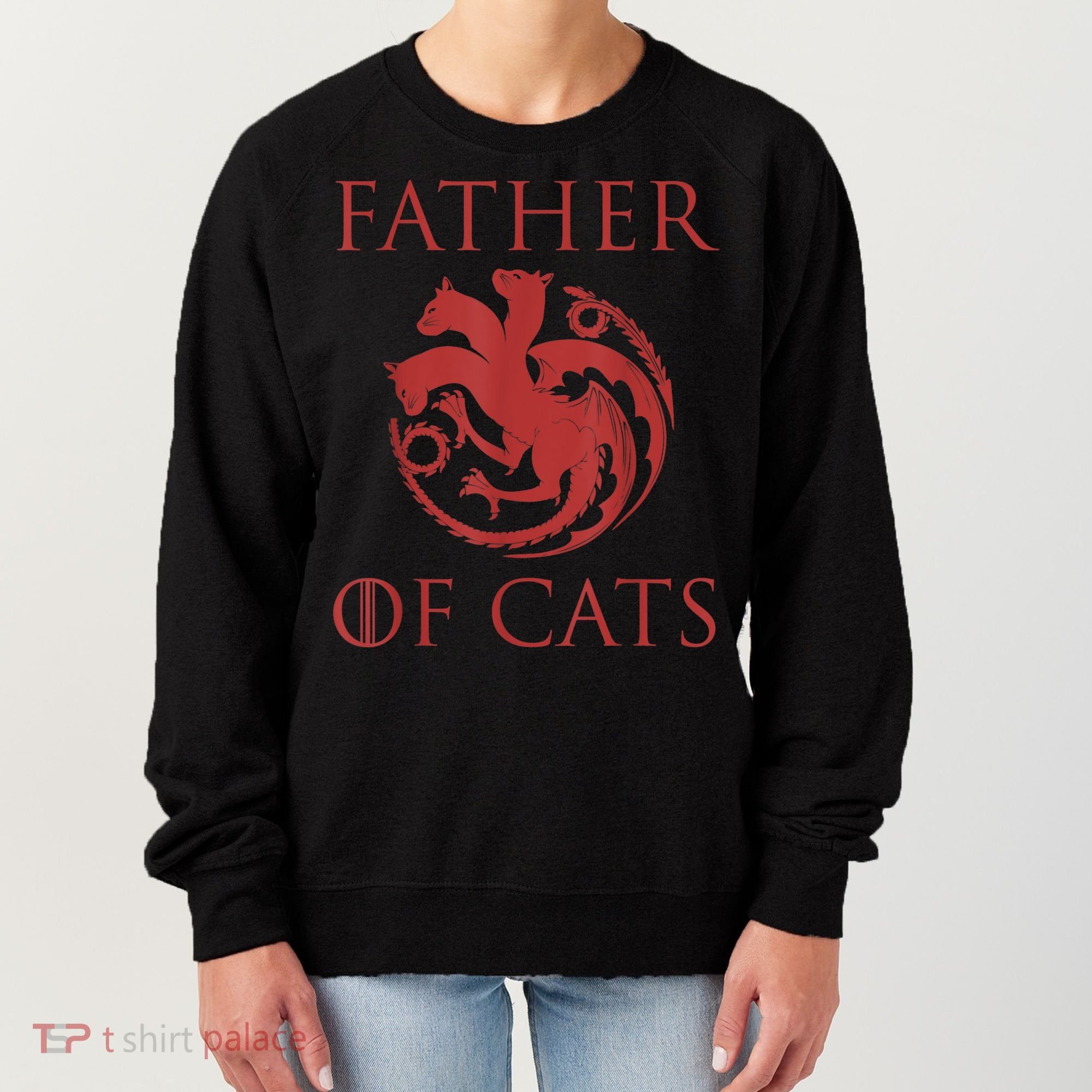 Father Of Cats Funny Cat Lover Kitten Dad Kitty Women's Sweatshirt