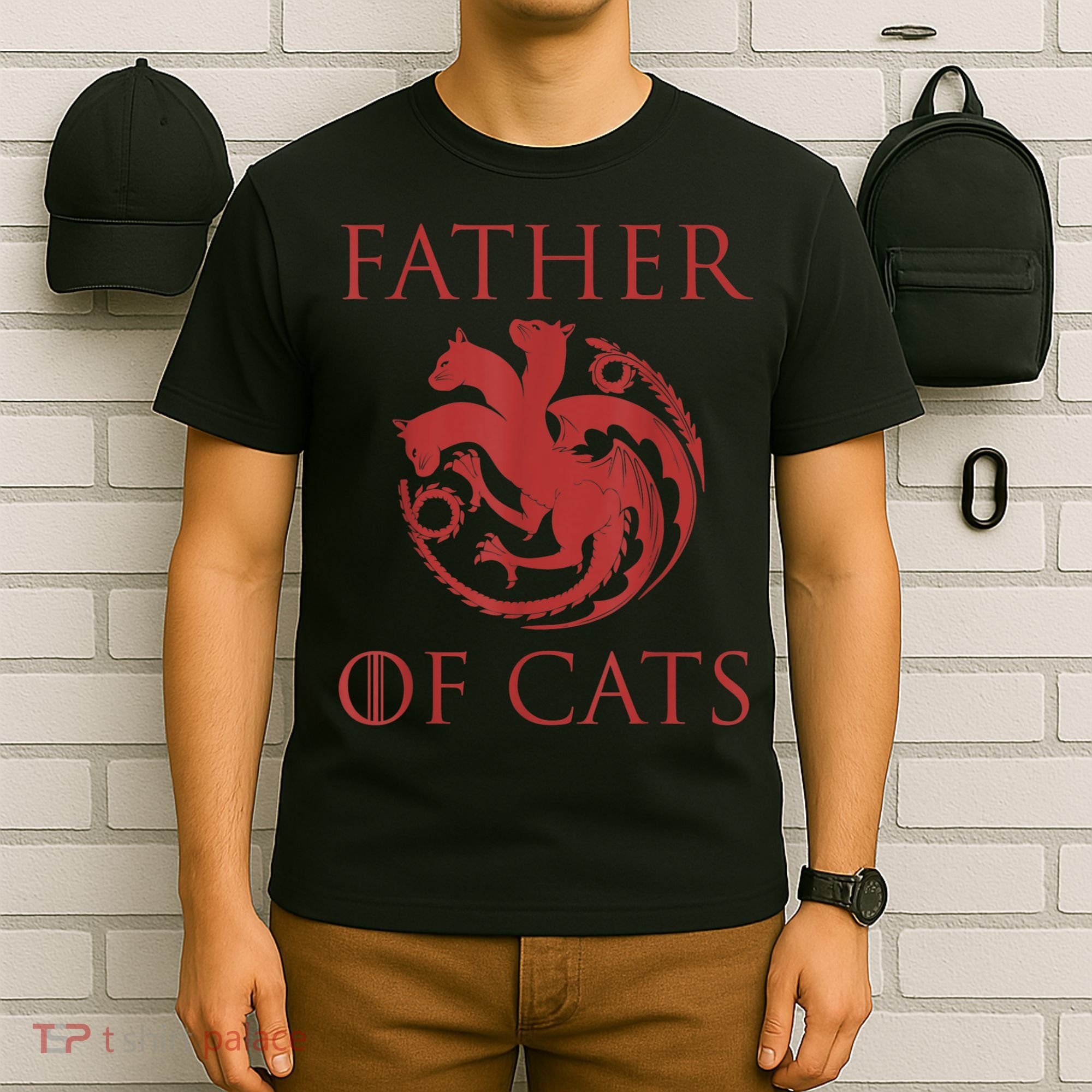 Father Of Cats Funny Cat Lover Kitten Dad Kitty T-Shirt