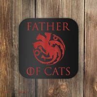 Father Of Cats Funny Cat Lover Kitten Dad Kitty Coaster thumb 0