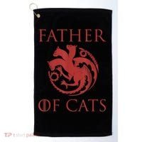 Father Of Cats Funny Cat Lover Kitten Dad Kitty Golf Towel thumb 0