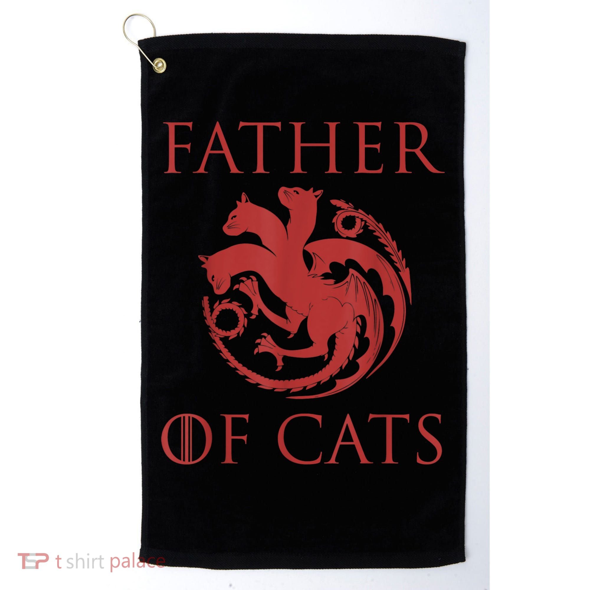 Father Of Cats Funny Cat Lover Kitten Dad Kitty Golf Towel