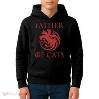 Father Of Cats Funny Cat Lover Kitten Dad Kitty Kids Hoodie thumb 4