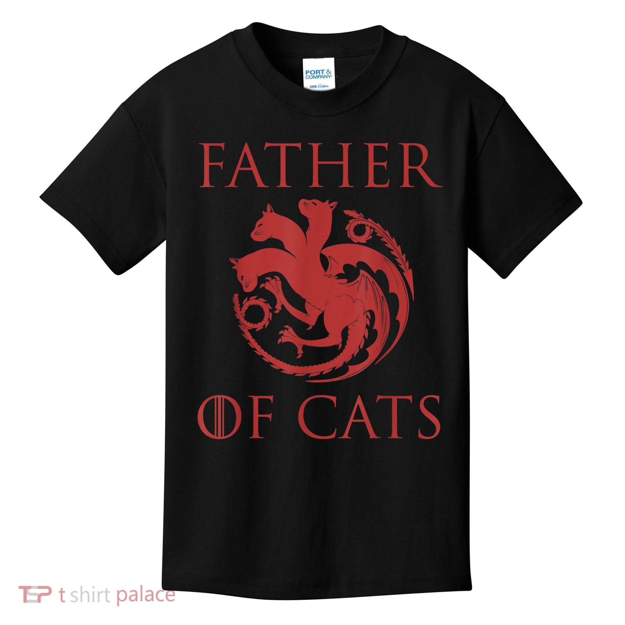 Father Of Cats Funny Cat Lover Kitten Dad Kitty Kids T-Shirt