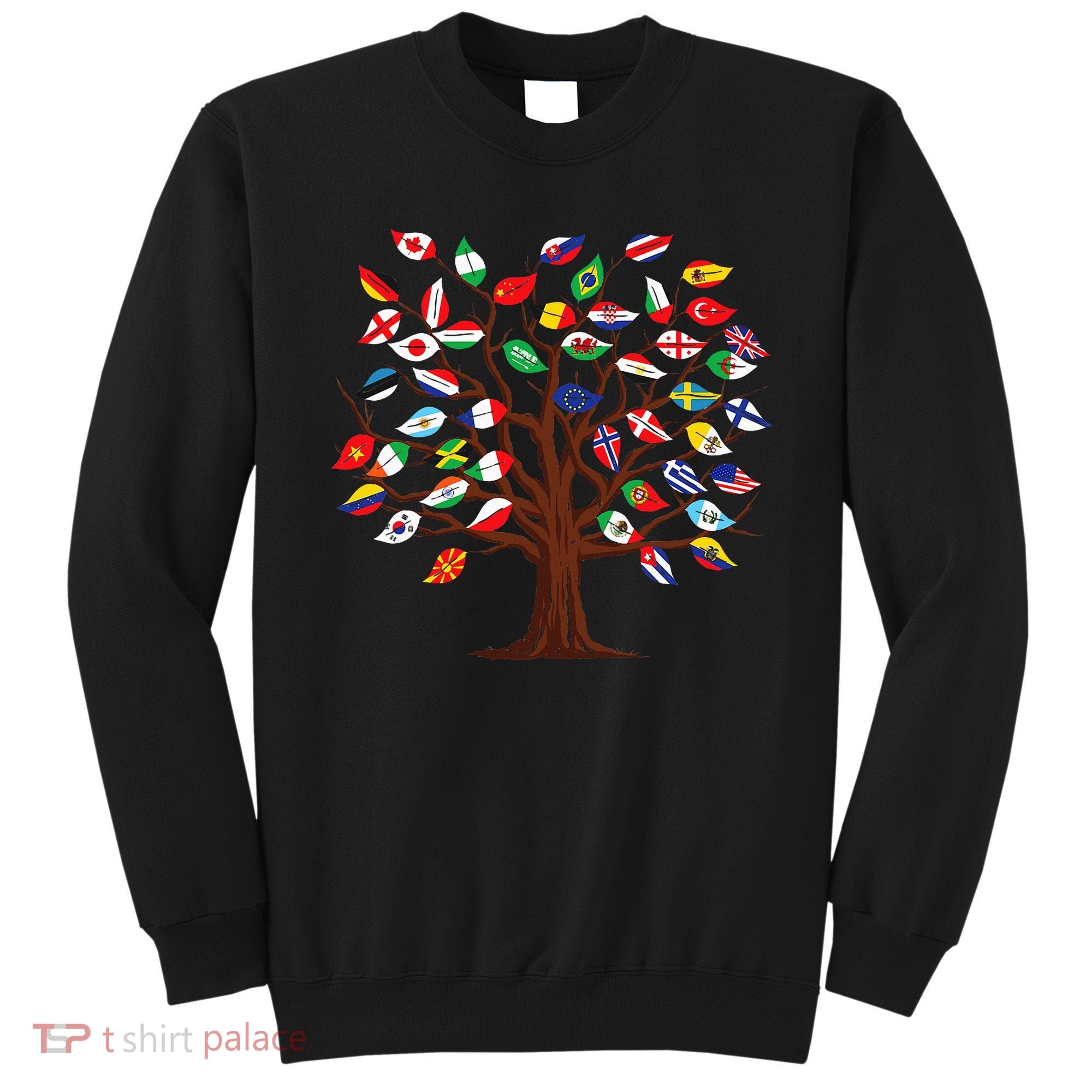 Flags of Countries of the World international flag tree Sweatshirt