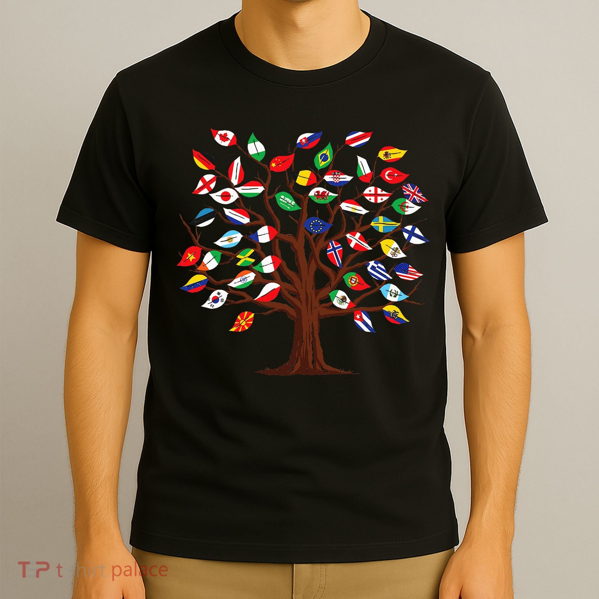 Flags of Countries of the World international flag tree T-Shirt