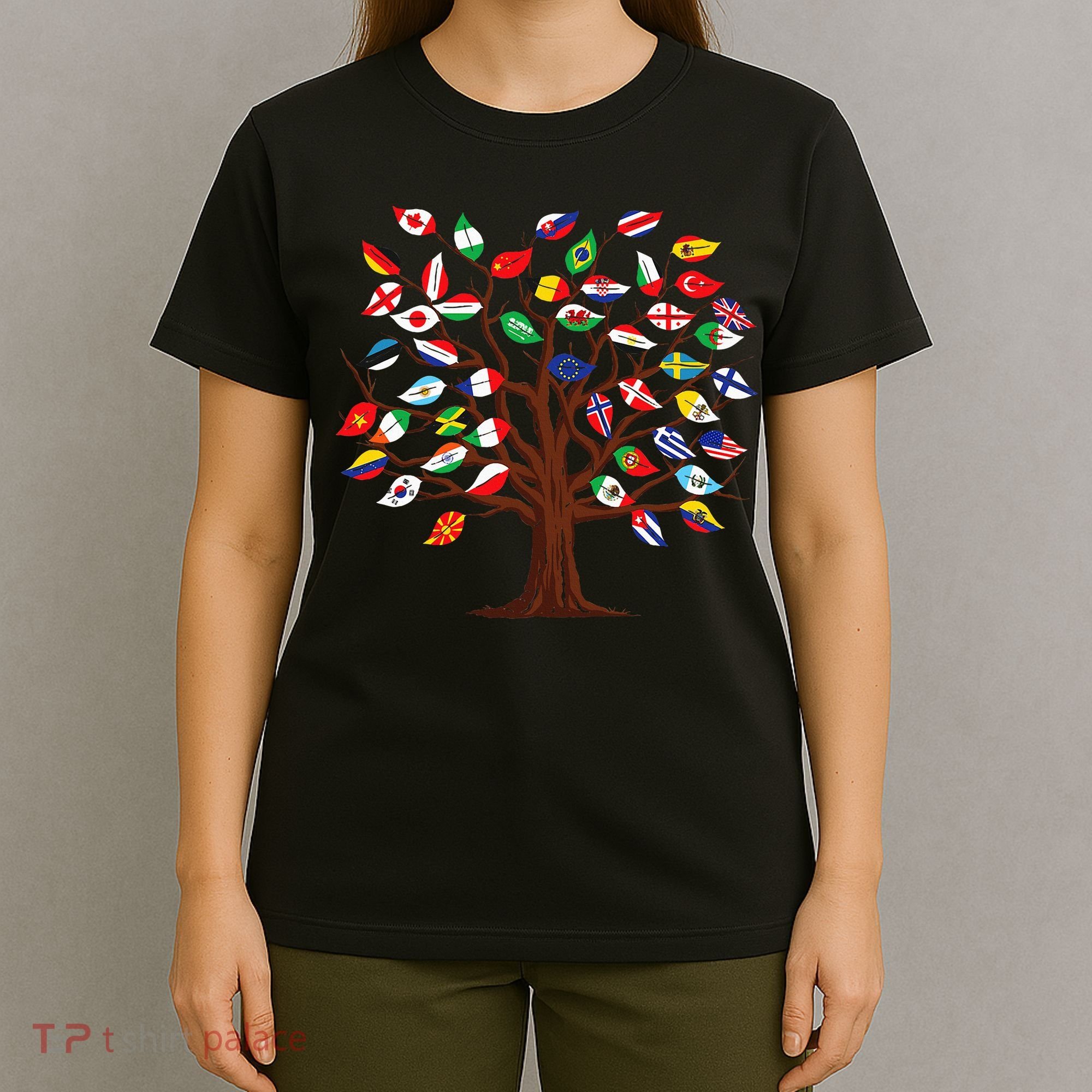 Flags of Countries of the World international flag tree T-Shirt