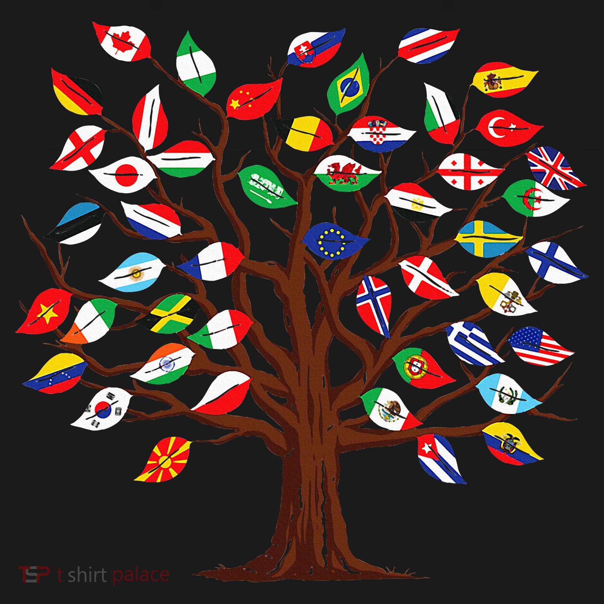 Flags of Countries of the World international flag tree Women's Hoodie