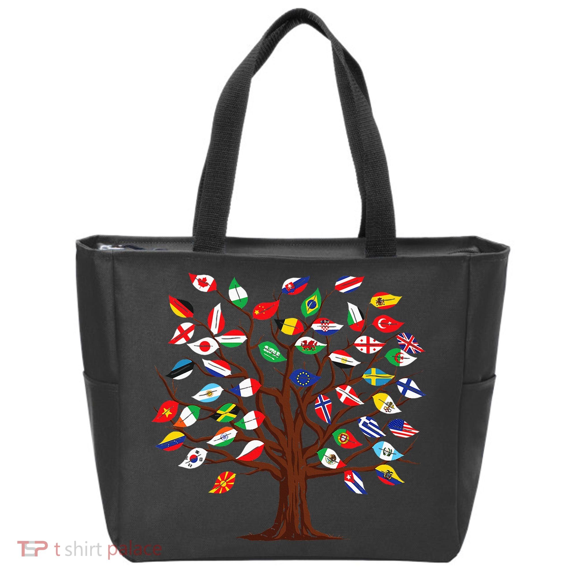 Flags of Countries of the World international flag tree Tote Bag