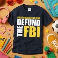 Fight Organized Crime Defund The FBI Kids T-Shirt thumb 3