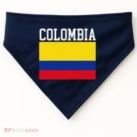 Flag Of Colombia Sports Athletics Left Side USA-Made Doggie Bandana thumb 0