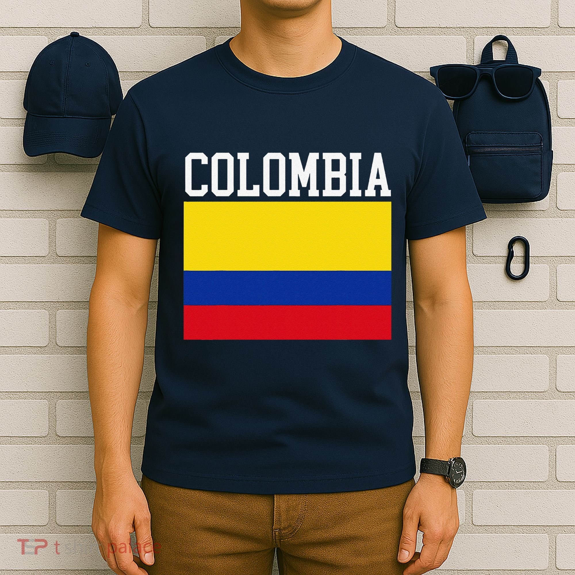 Flag Of Colombia Sports Athletics Left Side T-Shirt