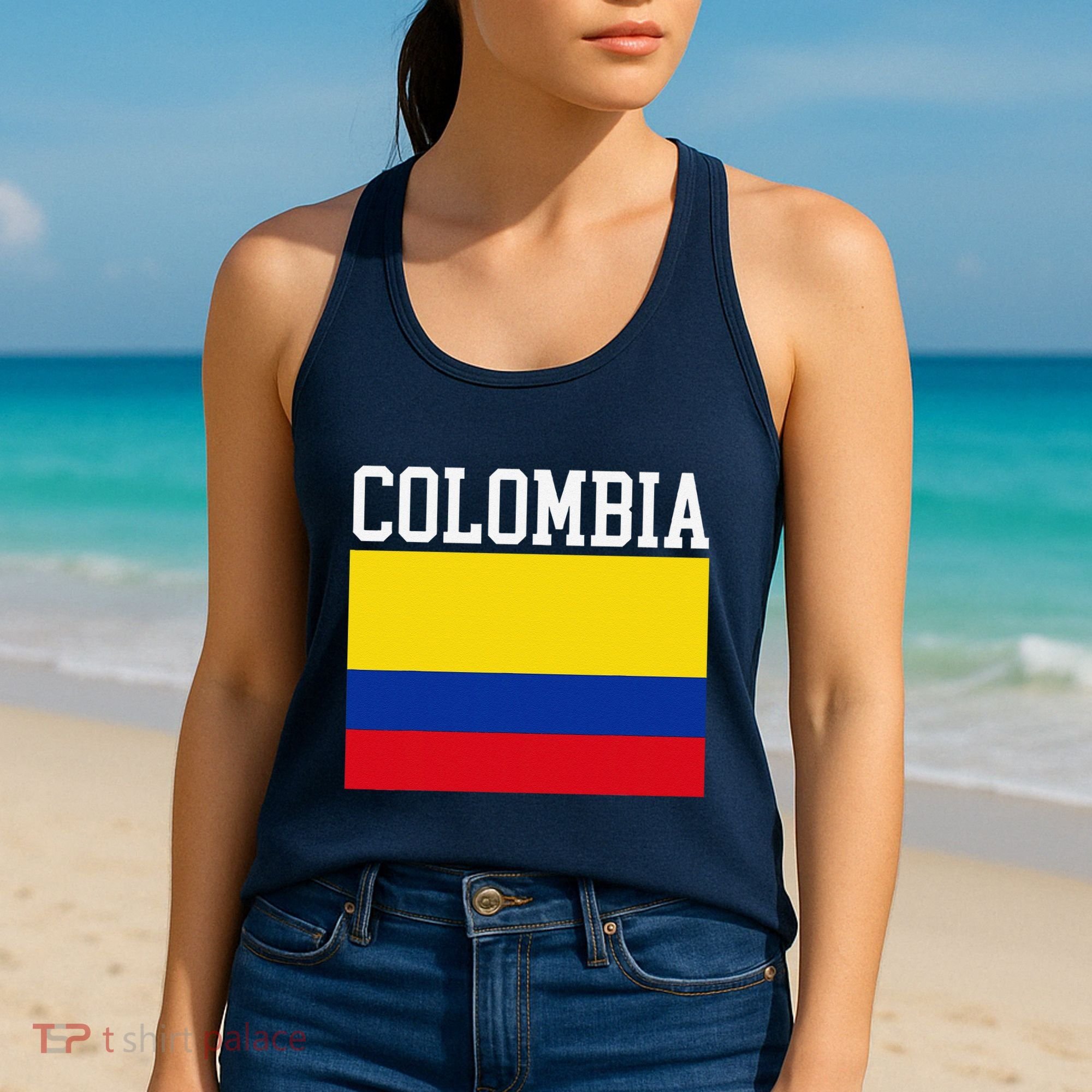 Flag Of Colombia Sports Athletics Left Side Women's Tank Top