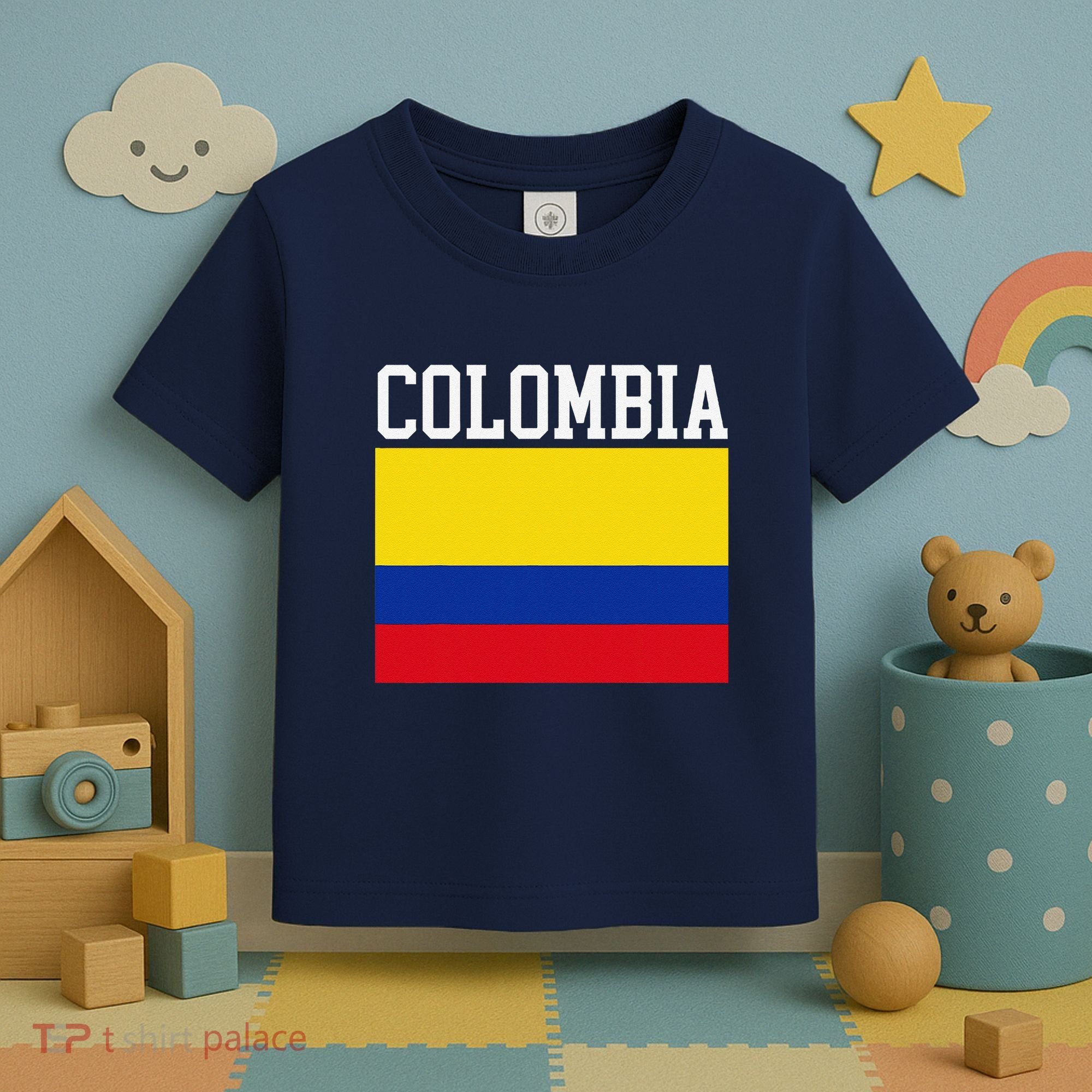 Flag Of Colombia Sports Athletics Left Side Toddler T-Shirt