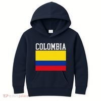 Flag Of Colombia Sports Athletics Left Side Kids Hoodie thumb 0