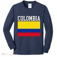 Flag Of Colombia Sports Athletics Left Side Kids Long Sleeve Shirt thumb 0