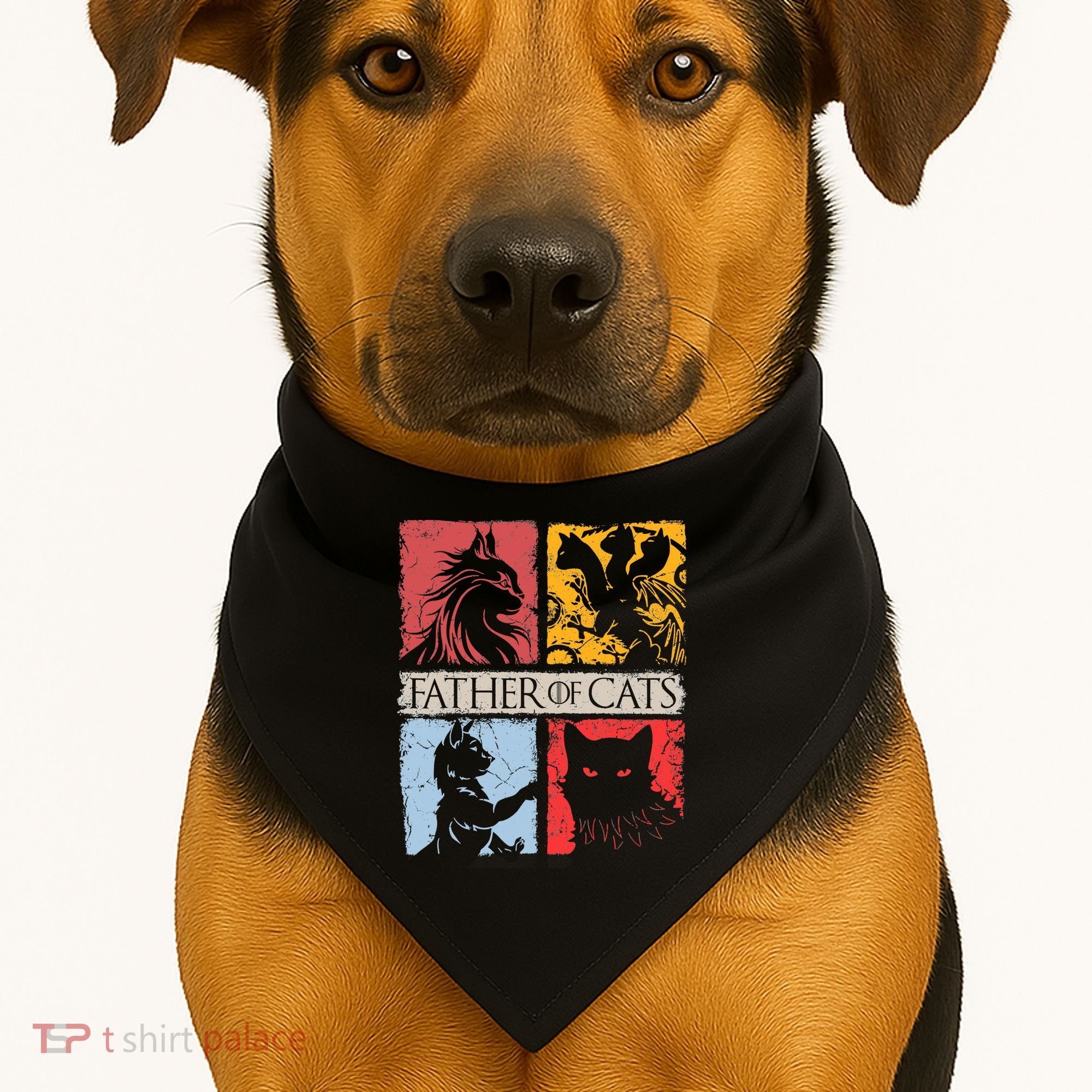 Father Of Cats Cat Lovers Cat Dad Fabulous USA-Made Doggie Bandana