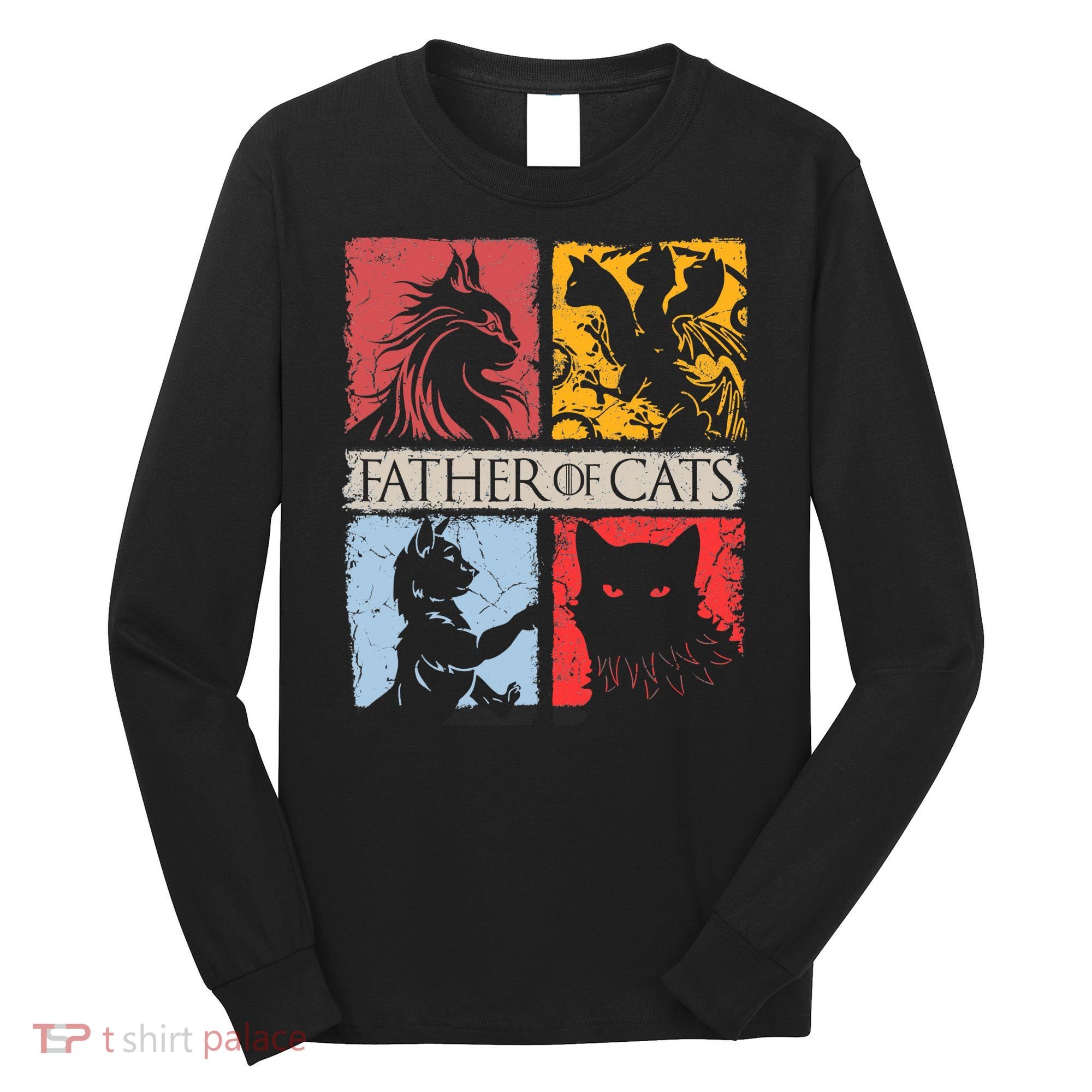Father Of Cats Cat Lovers Cat Dad Fabulous Long Sleeve Shirt