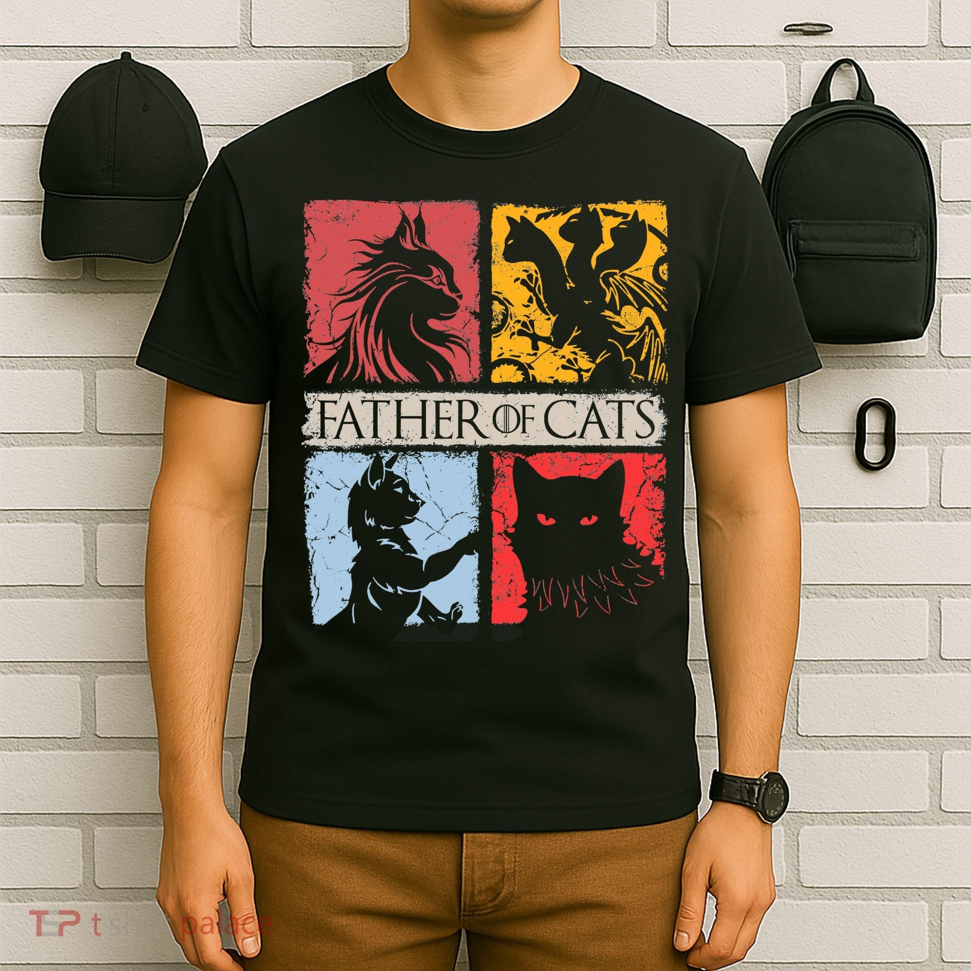 Father Of Cats Cat Lovers Cat Dad Fabulous T-Shirt