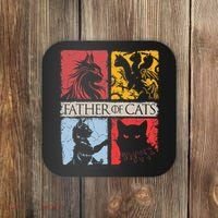 Father Of Cats Cat Lovers Cat Dad Fabulous Coaster thumb 0